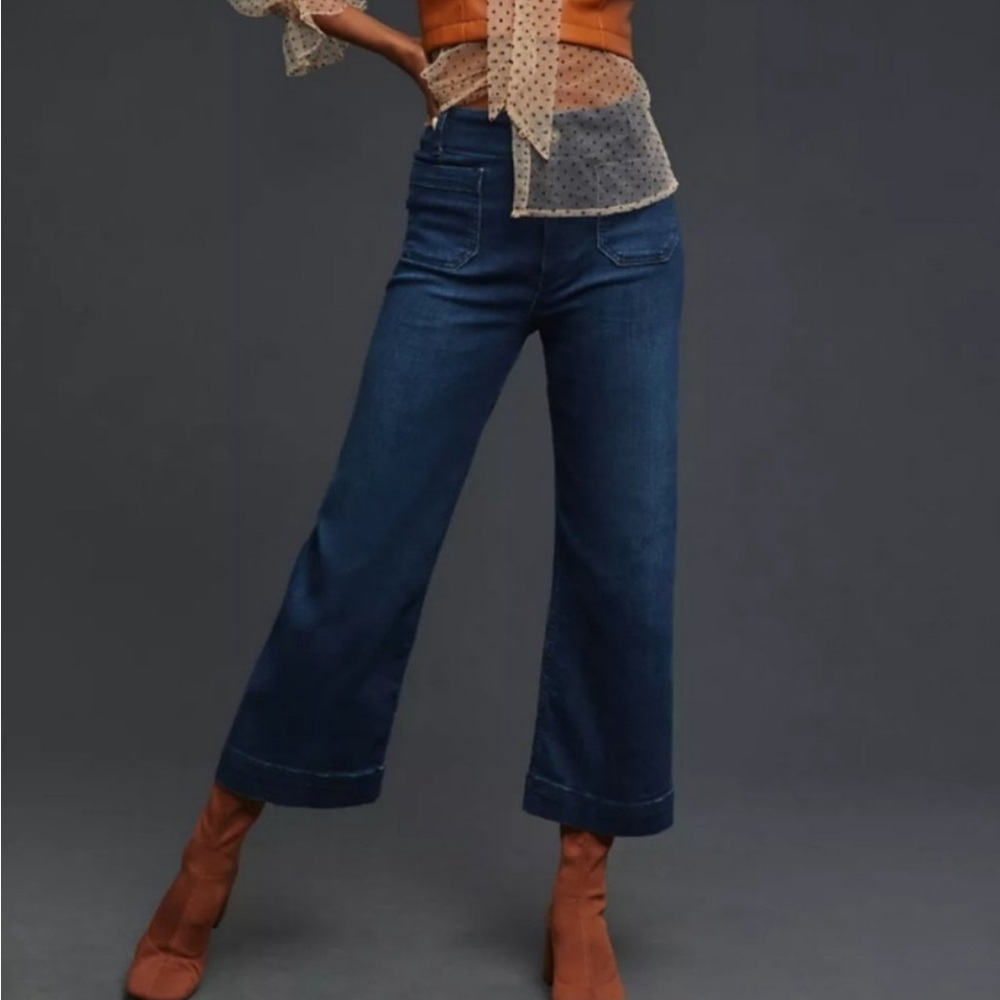 Pilcro cropped wide leg ankle jeans